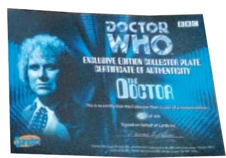 Doctor Who Sixth Doctor Colin Baker Exclusive Limited Edition Collectors  Plate